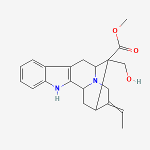 molecular formula C21H24N2O3 B13447468 Methyl 15-ethylidene-13-(hydroxymethyl)-3,17-diazapentacyclo[12.3.1.02,10.04,9.012,17]octadeca-2(10),4,6,8-tetraene-13-carboxylate 