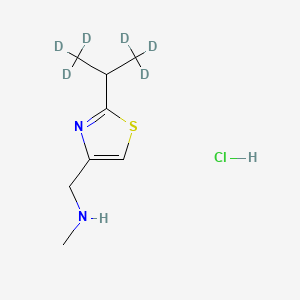 molecular formula C8H15ClN2S B13447477 1-[2-(1,1,1,3,3,3-hexadeuteriopropan-2-yl)-1,3-thiazol-4-yl]-N-methylmethanamine;hydrochloride 