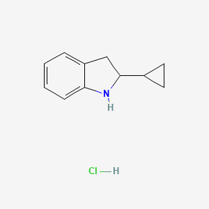 molecular formula C11H14ClN B13447532 2-cyclopropyl-2,3-dihydro-1H-indolehydrochloride 