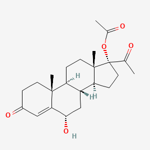 molecular formula C23H32O5 B13447664 6Alpha-Hydroxy-17Alpha-acetoxyprogesterone 