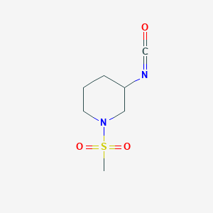 molecular formula C7H12N2O3S B13447690 3-Isocyanato-1-methanesulfonylpiperidine 