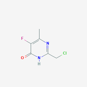 molecular formula C6H6ClFN2O B13447710 2-(Chloromethyl)-5-fluoro-6-methyl-3,4-dihydropyrimidin-4-one 