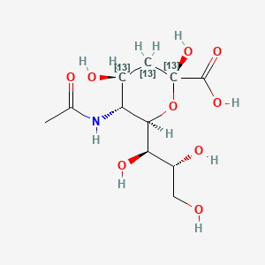 (2R,4S,5R,6R)-5-acetamido-2,4-dihydroxy-6-[(1R,2R)-1,2,3-trihydroxypropyl](2,3,4-13C3)oxane-2-carboxylic acid