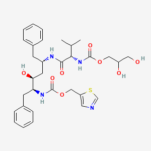 molecular formula C32H42N4O8S B13447722 1,3-thiazol-5-ylmethyl N-[(2S,3S,5S)-5-[[(2S)-2-(2,3-dihydroxypropoxycarbonylamino)-3-methylbutanoyl]amino]-3-hydroxy-1,6-diphenylhexan-2-yl]carbamate 