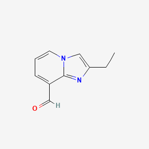 molecular formula C10H10N2O B13447734 2-Ethylimidazo[1,2-a]pyridine-8-carbaldehyde 