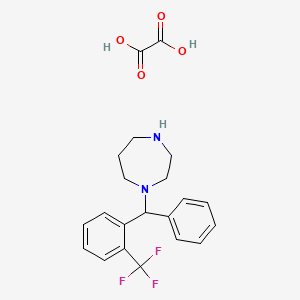 molecular formula C21H23F3N2O4 B13447742 1-(Phenyl[2-(trifluoromethyl)phenyl]methyl)-1,4-diazepane oxalate 