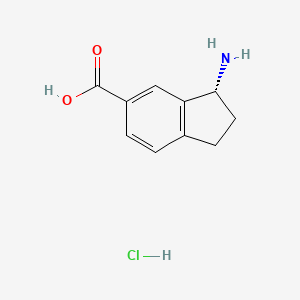 molecular formula C10H12ClNO2 B13447758 (3R)-3-amino-2,3-dihydro-1H-indene-5-carboxylic acid hydrochloride 