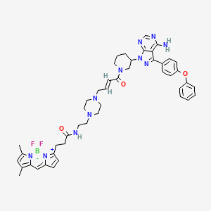 N-[2-[4-[(E)-4-[3-[4-amino-3-(4-phenoxyphenyl)pyrazolo[3,4-d]pyrimidin-1-yl]piperidin-1-yl]-4-oxobut-2-enyl]piperazin-1-yl]ethyl]-3-(2,2-difluoro-10,12-dimethyl-1-aza-3-azonia-2-boranuidatricyclo[7.3.0.03,7]dodeca-3,5,7,9,11-pentaen-4-yl)propanamide