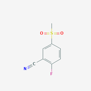 molecular formula C8H6FNO2S B13447858 2-Fluoro-5-(methylsulfonyl)benzonitrile 