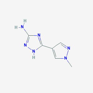 molecular formula C6H8N6 B13447866 3-(1-Methyl-1h-pyrazol-4-yl)-1h-1,2,4-triazol-5-amine CAS No. 1152936-84-9