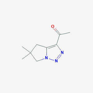 molecular formula C9H13N3O B13447901 1-{5,5-dimethyl-4H,5H,6H-pyrrolo[1,2-c][1,2,3]triazol-3-yl}ethan-1-one 