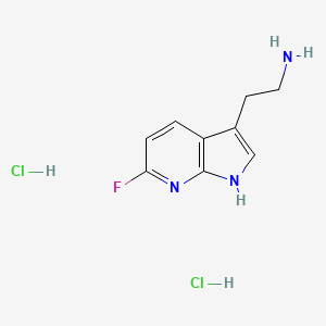 molecular formula C9H12Cl2FN3 B13447922 2-{6-fluoro-1H-pyrrolo[2,3-b]pyridin-3-yl}ethan-1-amine dihydrochloride 