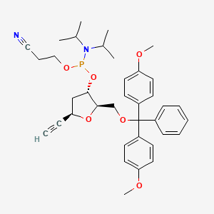 3-[[(2R,3S,5R)-2-[[bis(4-methoxyphenyl)-phenylmethoxy]methyl]-5-ethynyloxolan-3-yl]oxy-[di(propan-2-yl)amino]phosphanyl]oxypropanenitrile