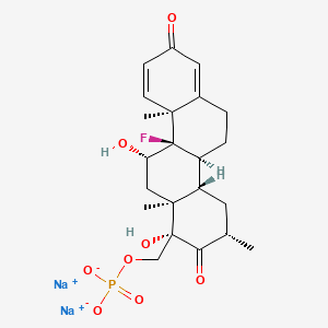 disodium;[(1S,3S,4aS,4bS,10aS,10bR,11S,12aS)-10b-fluoro-1,11-dihydroxy-3,10a,12a-trimethyl-2,8-dioxo-3,4,4a,4b,5,6,11,12-octahydrochrysen-1-yl]methyl phosphate