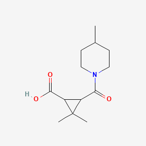 molecular formula C13H21NO3 B1344869 2,2-Dimethyl-3-[(4-methylpiperidin-1-YL)carbonyl]-cyclopropanecarboxylic acid CAS No. 1142215-23-3