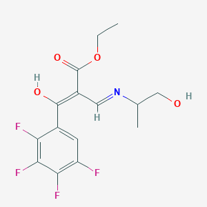 Ethyl 3-((1-hydroxypropan-2-yl)amino)-2-(2,3,4,5-tetrafluorobenzoyl)acrylate