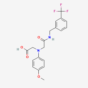 molecular formula C19H19F3N2O4 B1344873 [(4-甲氧基苯基)(2-氧代-2-{[3-(三氟甲基)-苄基]氨基}乙基)氨基]乙酸 CAS No. 1142204-36-1