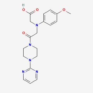 molecular formula C19H23N5O4 B1344885 {(4-Methoxyphenyl)[2-oxo-2-(4-pyrimidin-2-ylpiperazin-1-yl)ethyl]amino}acetic acid CAS No. 1142205-41-1