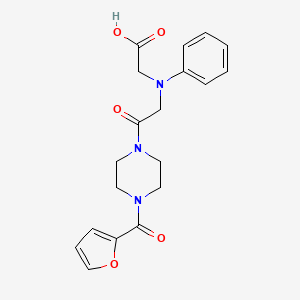 molecular formula C19H21N3O5 B1344890 [{2-[4-(2-Furoyl)piperazin-1-yl]-2-oxoethyl}(phenyl)amino]acetic acid CAS No. 1142212-01-8