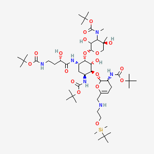 molecular formula C51H94N6O18Si B13449341 O-tert-Butyldimethylsilyl 2',3-(Boc-amino) 3''-(Boc-methylamino) N-Boc Plazomicin 