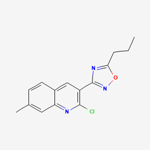 molecular formula C15H14ClN3O B1344951 2-Chloro-7-methyl-3-(5-propyl-1,2,4-oxadiazol-3-yl)quinoline CAS No. 1142201-66-8