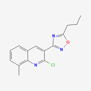 molecular formula C15H14ClN3O B1344953 2-氯-8-甲基-3-(5-丙基-1,2,4-恶二唑-3-基)喹啉 CAS No. 1142201-69-1