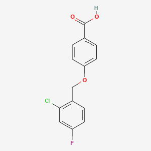 molecular formula C14H10ClFO3 B1344962 4-[(2-氯-4-氟苄基)氧基]苯甲酸 CAS No. 1041536-98-4