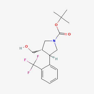 molecular formula C17H22F3NO3 B1344972 叔丁基 (3S,4R)-3-(羟甲基)-4-[2-(三氟甲基)苯基]吡咯烷-1-羧酸酯 CAS No. 1186647-92-6