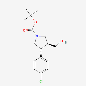 molecular formula C16H22ClNO3 B1344973 叔丁基 (3R,4S)-3-(4-氯苯基)-4-(羟甲基)吡咯烷-1-羧酸酯 CAS No. 1217843-35-0