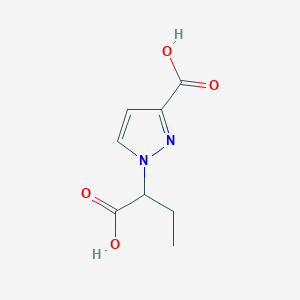 molecular formula C8H10N2O4 B1344986 1-(1-羧基丙基)-1H-吡唑-3-羧酸 CAS No. 1170851-35-0