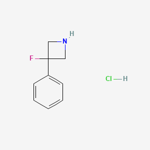 molecular formula C9H11ClFN B1344995 3-Fluoro-3-phenylazetidine hydrochloride CAS No. 1126650-56-3