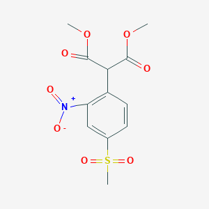 molecular formula C12H13NO8S B1344997 2-(4-(甲磺酰基)-2-硝基苯基)丙二酸二甲酯 CAS No. 917562-22-2