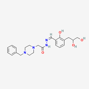 2-(4-benzylpiperazin-1-yl)-N-[(Z)-[3-(2,3-dihydroxypropyl)-2-hydroxyphenyl]methylideneamino]acetamide