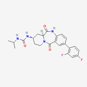 molecular formula C23H24F2N4O3 B13450164 N-[(6aS,8S)-2-(2,4-Difluorophenyl)-5,6,6a,7,8,9,10,12-octahydro-6,12-dioxopyrido[2,1-c][1,4]benzodiazepin-8-yl]-N'-(1-methylethyl)-urea 