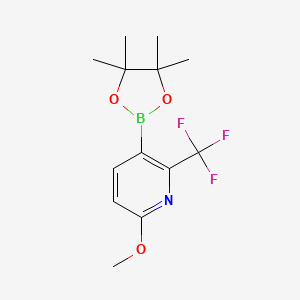 molecular formula C13H17BF3NO3 B13450167 6-Methoxy-3-(tetramethyl-1,3,2-dioxaborolan-2-yl)-2-(trifluoromethyl)pyridine 