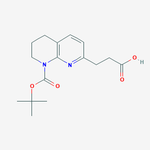 molecular formula C16H22N2O4 B1345023 3-(8-(叔丁氧羰基)-5,6,7,8-四氢-1,8-萘啶-2-基)丙酸 CAS No. 886362-45-4