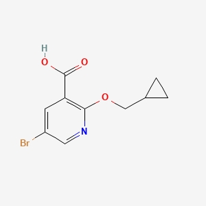 molecular formula C10H10BrNO3 B1345052 5-溴-2-(环丙基甲氧基)烟酸 CAS No. 1017782-57-8