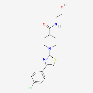 molecular formula C17H20ClN3O2S B1345054 1-[4-(4-氯苯基)-1,3-噻唑-2-基]-N-(2-羟乙基)-4-哌啶甲酰胺 CAS No. 1033463-18-1