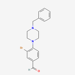 molecular formula C18H19BrN2O B1345065 4-(4-苄基哌嗪-1-基)-3-溴苯甲醛 CAS No. 443777-04-6