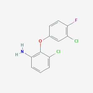molecular formula C12H8Cl2FNO B1345074 3-Chloro-2-(3-chloro-4-fluorophenoxy)aniline CAS No. 946727-48-6