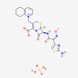 (6S,7S)-7-[[(2Z)-2-(2-amino-1,3-thiazol-4-yl)-2-methoxyiminoacetyl]amino]-8-oxo-3-(5,6,7,8-tetrahydroquinolin-1-ium-1-ylmethyl)-5-thia-1-azabicyclo[4.2.0]oct-2-ene-2-carboxylate;sulfuric acid