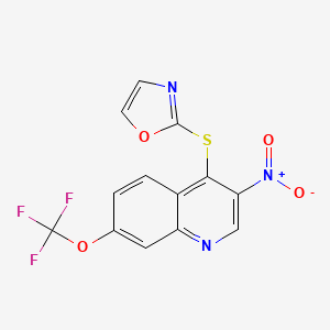 3-Nitro-4-(1,3-oxazol-2-ylsulfanyl)-7-(trifluoromethoxy)quinoline