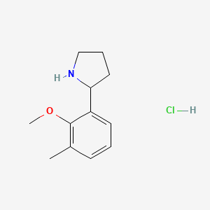 molecular formula C12H18ClNO B13451593 2-(2-Methoxy-3-methylphenyl)pyrrolidine hydrochloride 