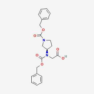 molecular formula C22H24N2O6 B13451626 2-[phenylmethoxycarbonyl-[(3R)-1-phenylmethoxycarbonylpyrrolidin-3-yl]amino]acetic acid 