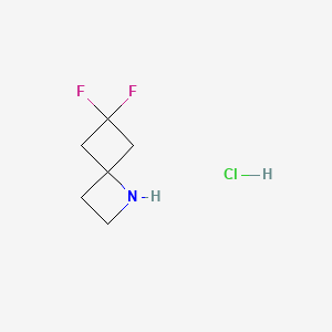 molecular formula C6H10ClF2N B13451638 6,6-Difluoro-1-azaspiro[3.3]heptane hydrochloride CAS No. 2913266-99-4