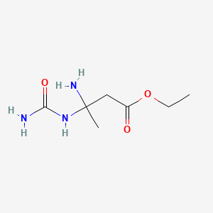 molecular formula C7H15N3O3 B1345165 BUTYRIC ACID, beta-AMINO-beta-UREIDO-, ETHYL ESTER CAS No. 73758-52-8