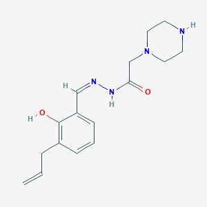 N-[(Z)-(2-hydroxy-3-prop-2-enylphenyl)methylideneamino]-2-piperazin-1-ylacetamide