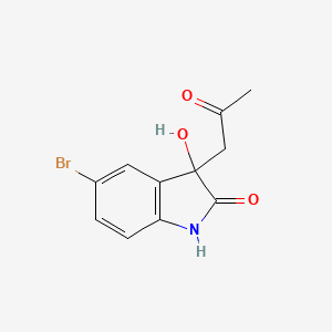 molecular formula C11H10BrNO3 B1345169 5-Bromo-3-hydroxy-3-(2-oxopropyl)-1,3-dihydro-2H-indol-2-one CAS No. 76325-66-1