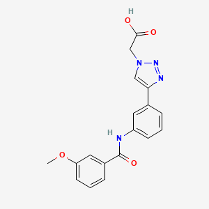 2-{4-[3-(3-methoxybenzamido)phenyl]-1H-1,2,3-triazol-1-yl}acetic acid