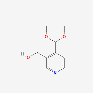 molecular formula C9H13NO3 B13451709 [4-(Dimethoxymethyl)pyridin-3-yl]methanol 